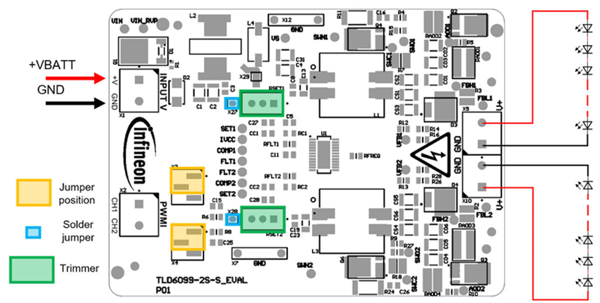 機械図面 - Infineon Technologies TLD6099-2S-S_EVAL評価ボード